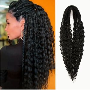 NEW 60 BLK Synthetic Braid-in Dreadlocks Loose Wavy ends | Full Set | Goth Boho